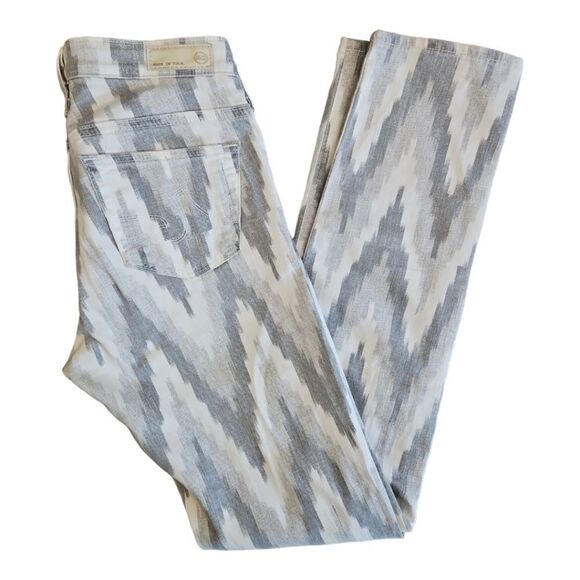 AG Adriano Goldschmied The Stilt Cigarette Leg Ikat Printed Jeans Size 25 - Picture 4 of 6